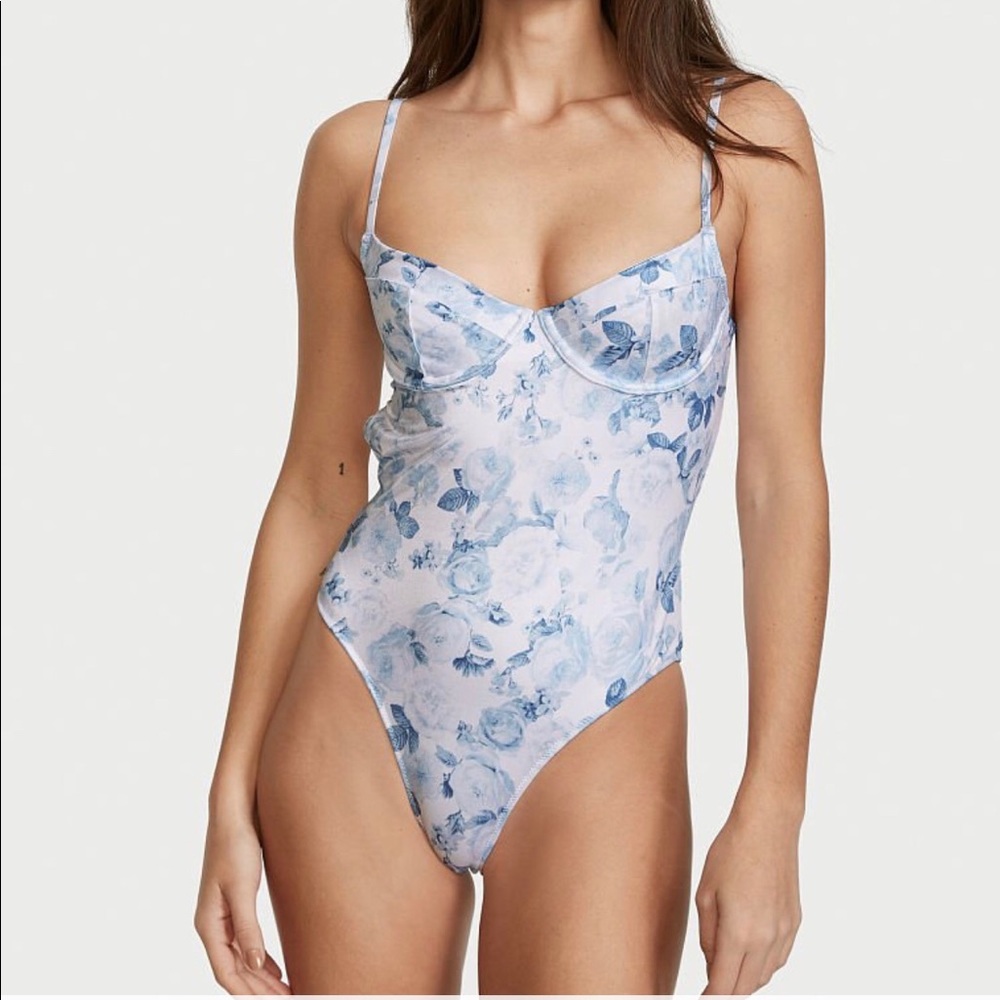 NEW Victoria Secret Swimsuit Blue White Clouds Size Small